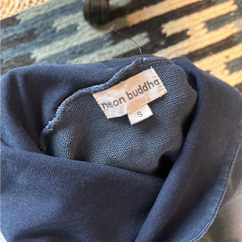 Oversized Blue Sweater With Patchwork Pocket - image 4